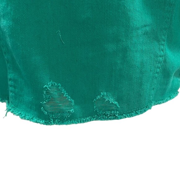 Highway Jeans Green Vest 3XL Distressed Denim Sleeveless Button Front Raw Hem - Picture 10 of 13